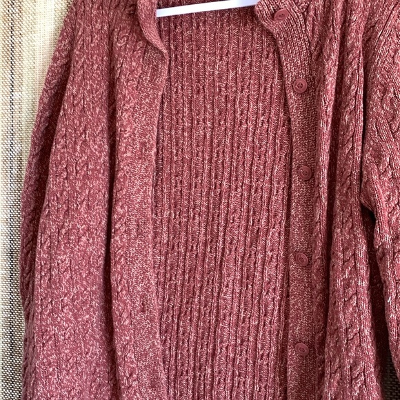 L.L. Bean Sweater Cardigan S Large Burnt Red Button Up Women Clothing Fall - Picture 3 of 4